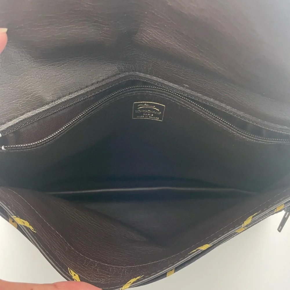 Vintage Longchamp Paris Monogram Clutch | Made in France | Rare Equestrian - Picture 7 of 11